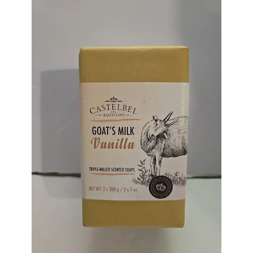 Goat’s milk Vanilla Triple Milled Soap Bar Imported, Portugal 2x7oz/200g